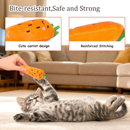Catnip Cat Toys, Safe Teeth Cleaning Cat Nip Toys for Indoor Kitten Kitty,Interactive Plush Cat Chew Kicker Toys, 5 Pack, Vegetable Shape