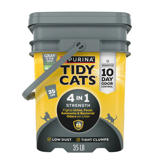 Purina  4-In-1 Clumping Cat Litter, Odor Control, Low Dust, 35 Lb. Pail