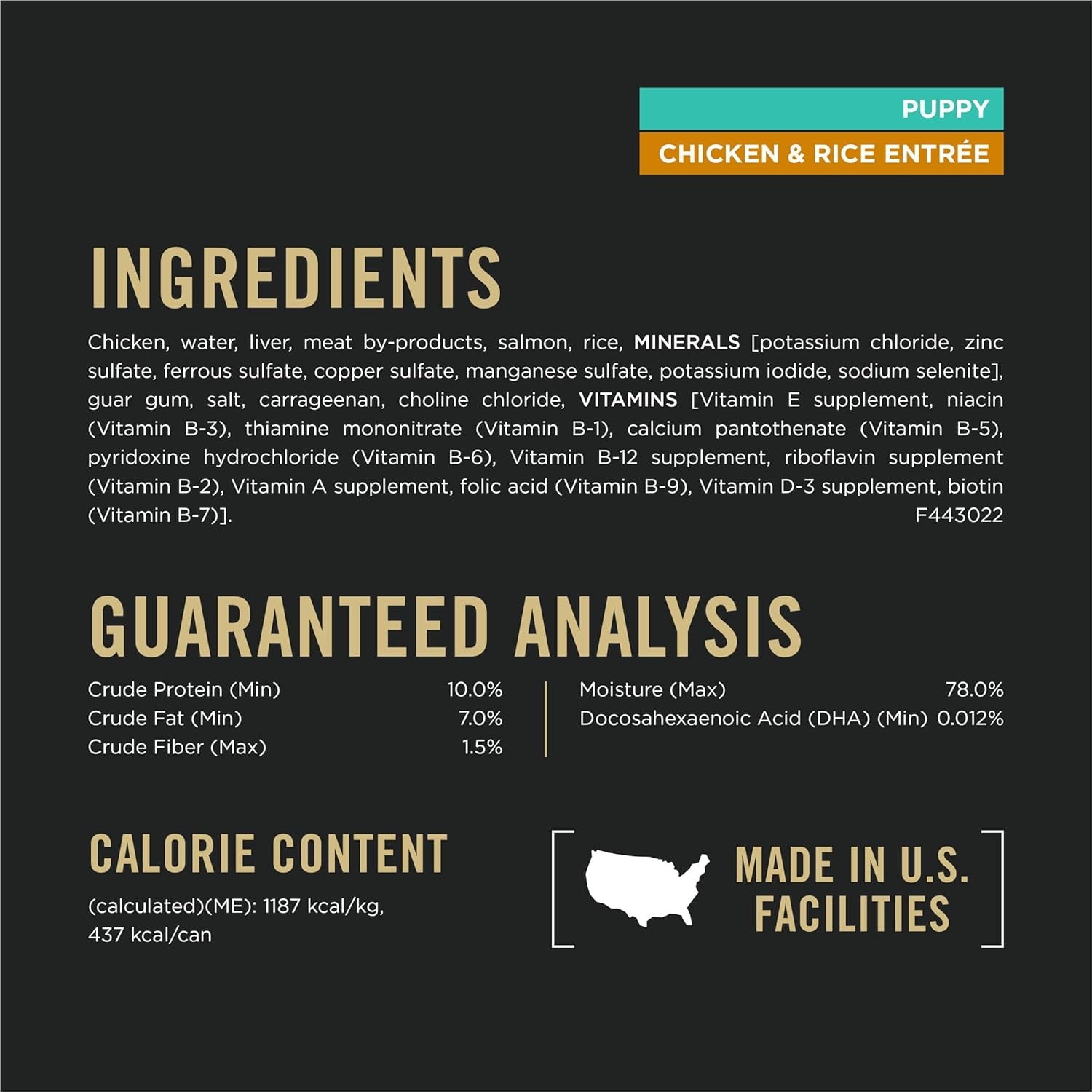 Wet Puppy Food Pate, Wet Food Classic Chicken and Rice Entrée - (Pack of 12) 13 Oz. Cans