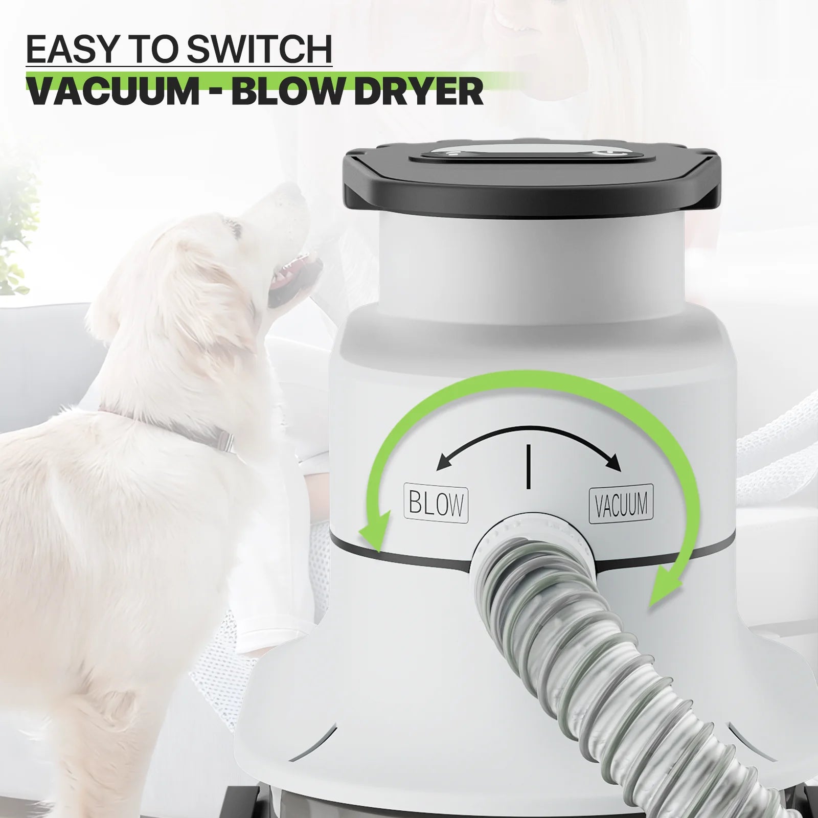 Pet Grooming Kit & Vacuum Suction 99% Pet Hair, Dog Grooming Kit with 6 Professional Grooming Shedding Tools for Dogs Cats and Other Animals, Black