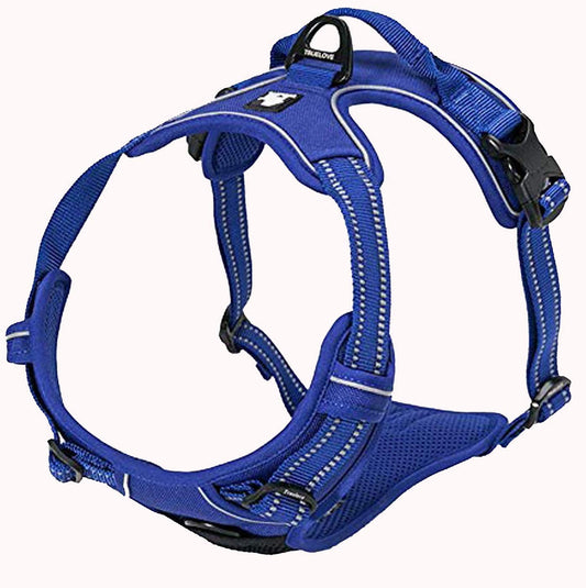 Truelove Adjustable No-Pull Dog Harness - Reflective & Comfortable Vest in Royal Blue (Large) - Perfect Control & Vibrant Colors!
